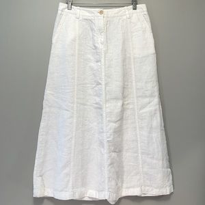 Talbots 100% Linen White Midi Skirt Size 6 *CLOSET CLOSING SALE*